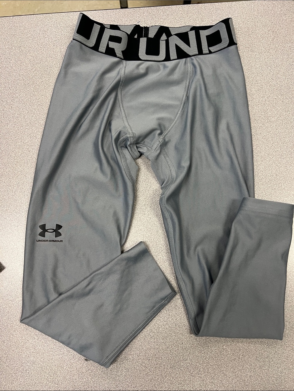 Under Armour Gray Men's Compression Tights with Branded Waistband